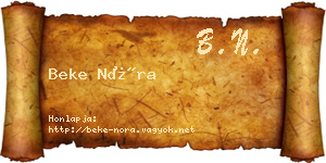 Beke Nóra névjegykártya