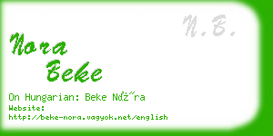 nora beke business card